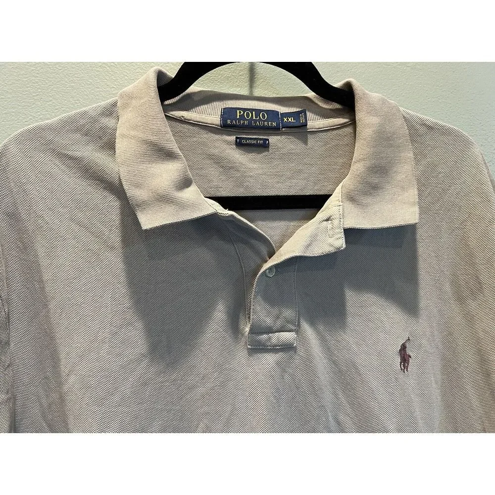 Polo Ralph Lauren Short Sleeve Gray Polo Shirt Size 2XL Classic Fit‎